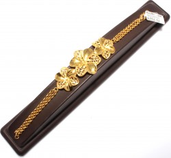 22K Gold Double Flower Bracelet - Nusrettaki (1)