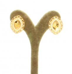22K Gold Eye Shaped Ottoman Signature Earrings - 2