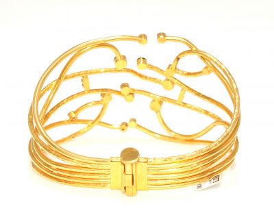 22K Gold Fanciful Criss Cross Bangle Bracelet - 3