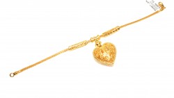 22K Gold Filigree Heart Bracelet - Nusrettaki