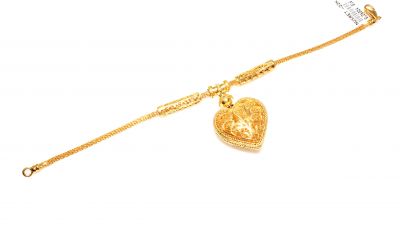 22K Gold Filigree Heart Bracelet - 1