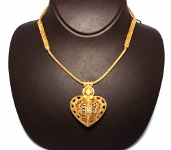 22K Gold Filigre Heart Necklace - Nusrettaki (1)