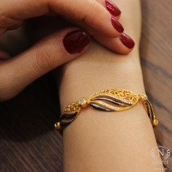 22K Gold Filigree Almond Style Bracelet - 3