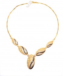 22K Gold Filigree Almond Style Necklace - 1