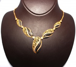 22K Gold Filigree Almond Style Necklace - Nusrettaki (1)