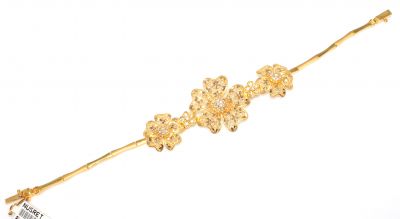 22K Gold Filigree Flower Model Bracelet - 1