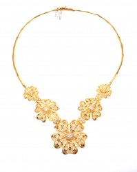 22K Gold Filigree Flower Model Necklace - 1