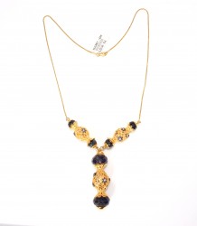 22K Gold Filigree Necklace with Sapphire - 3