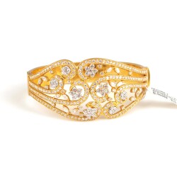 22K Gold Flowers Skyland Bangle - 2