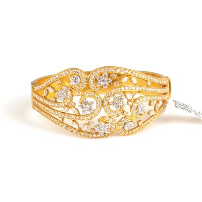 22K Gold Flowers Skyland Bangle - 2