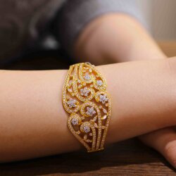 22K Gold Flowers Skyland Bangle - 4