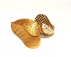 22K Gold Four Seasons Design Bangle Bracelet - 3