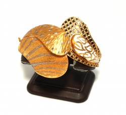 22K Gold Four Seasons Design Bangle Bracelet - 4