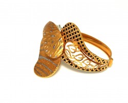 22K Gold Four Seasons Design Bangle Bracelet - 5