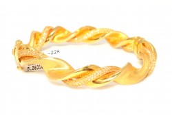 22K Gold Fusilli Bangle Bracelet - 1
