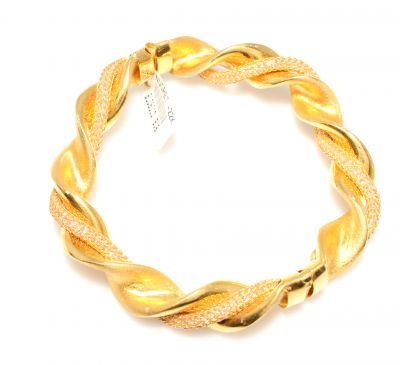 22K Gold Fusilli Bangle Bracelet - 3