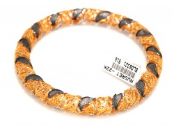 22K Gold Fusion Filigree Bangle Bracelet with Black Rhodium Plated Links - 1