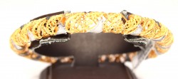 22K Gold Fusion Filigree Bangle Bracelet with Black Rhodium Plated Links - Nusrettaki (1)