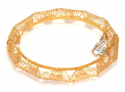 22K Gold Fusion Filigree Patterned Bangle Bracelet - 1