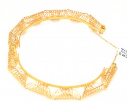 22K Gold Fusion Filigree Patterned Bangle Bracelet - 2