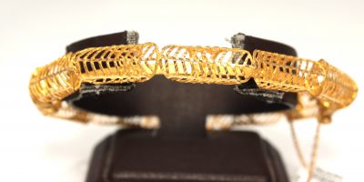 22K Gold Fusion Filigree Patterned Bangle Bracelet - 3