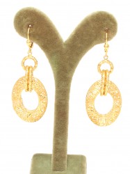 22K Gold Fusion Hoop Dangle Earrings - Nusrettaki (1)