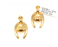 22K Gold Gazelle Eye Model Earrings - Nusrettaki