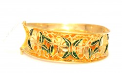 22K Gold Green Ivy Bangle Bracelet - 1