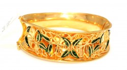 22K Gold Green Ivy Bangle Bracelet - 2