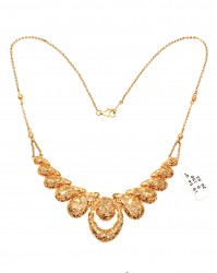 22K Gold Hallow Model Necklace - 1