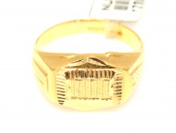 22K Gold Hand-carved Men's Ring - 9