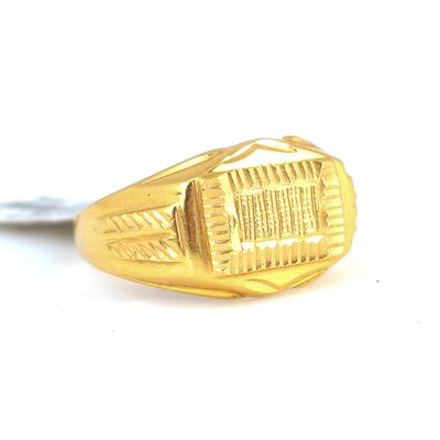 22K Gold Hand-carved Men's Ring - 2