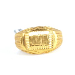 22K Gold Hand-carved Men's Ring - 4