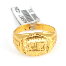 22K Gold Hand-carved Men's Ring - 5