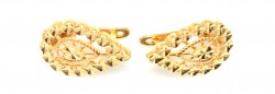 22K Gold Hand Carved Teardrop Earrings - Nusrettaki