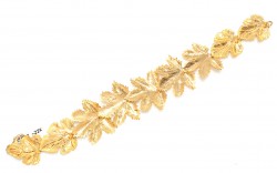 22K Gold Handcrafted Grape Leaf Bracelet - 2