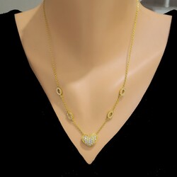22K Gold Heart Necklace - 1