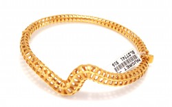 22K Gold Heart Pulses Bangle Bracelet - 3