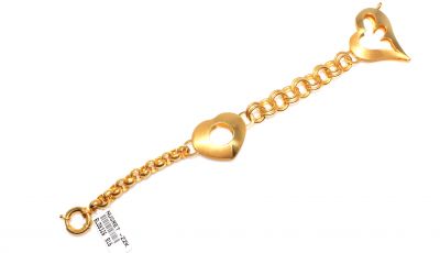 22K Gold Heart Shaped Bracelet - 1