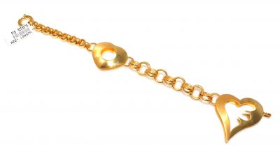 22K Gold Heart Shaped Bracelet - 3