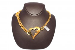 22K Gold Heart Shaped Necklace - 1