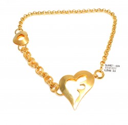 22K Gold Heart Shaped Necklace - 2
