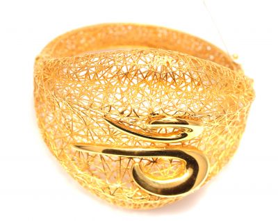 22K Gold High Hinged Bangle Bracelet - 5