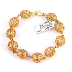 22K Gold Hollow Ball Bracelet - Nusrettaki