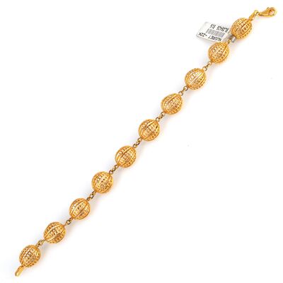 22K Gold Hollow Ball Bracelet - 2