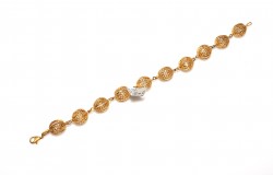 22K Gold Hollow Ball Bracelet - 3