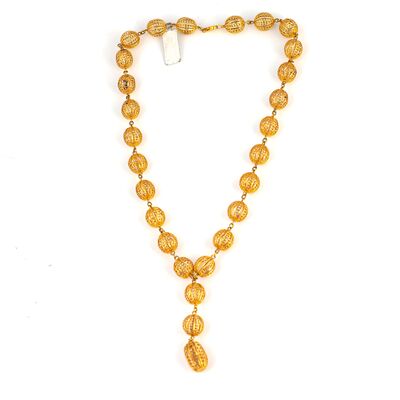 22K Gold Hollow Ball Necklace - 3