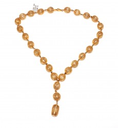 22K Gold Hollow Ball Necklace - 4