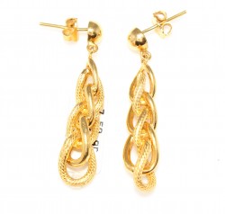 22K Gold Hollow Chain Earrings - Nusrettaki
