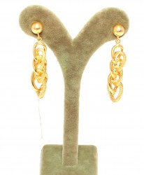 22K Gold Hollow Chain Earrings - 2
